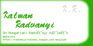 kalman radvanyi business card